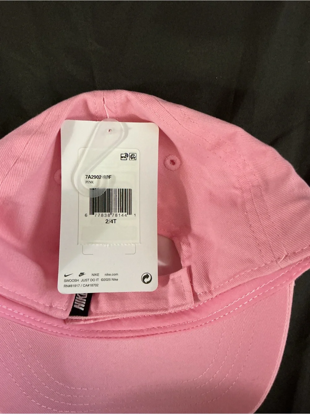 Nike Pink Toddler Club Cap with White Swoosh
